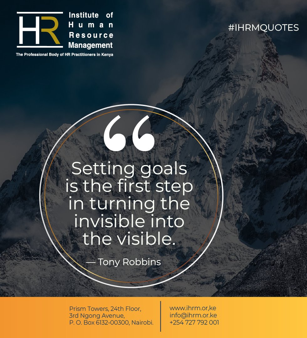 Setting goals is the first step in turning the invisible into the visible. — Tony Robbins #IHRMQuotes #MondayQuotes