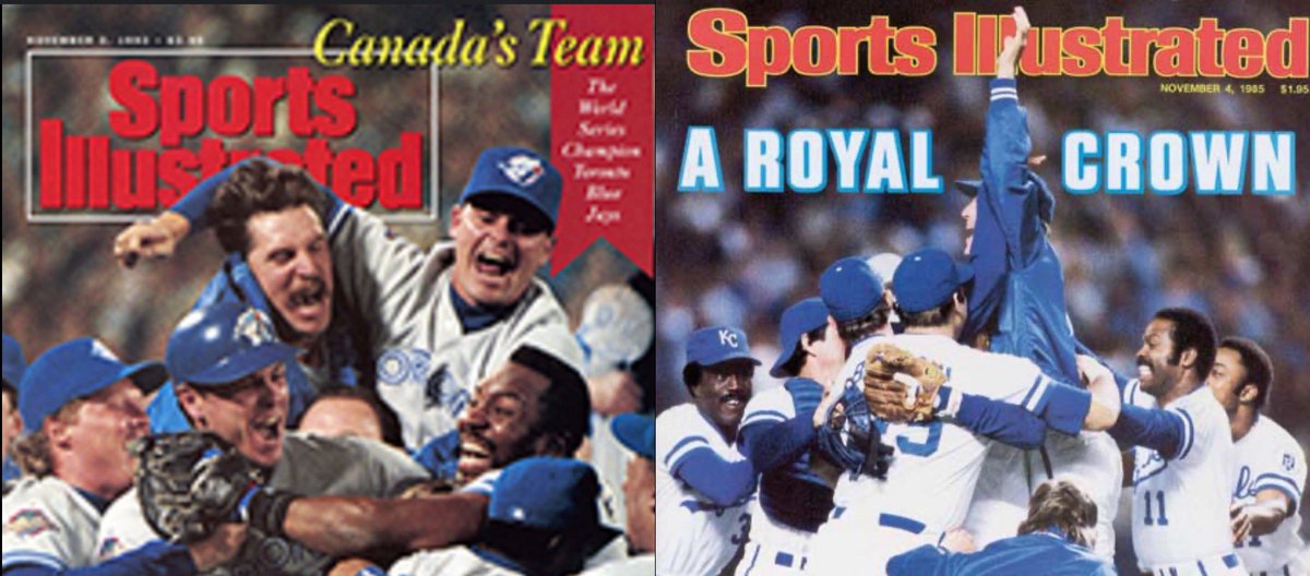 Which MLB World Series winning team is Greater? 

The 1992 Toronto Blue Jays 

Or 

The 1985 Kansas City Royals 

#MLB #TogetherRoyal #BlueJays 
Credit #Sportsillustrated