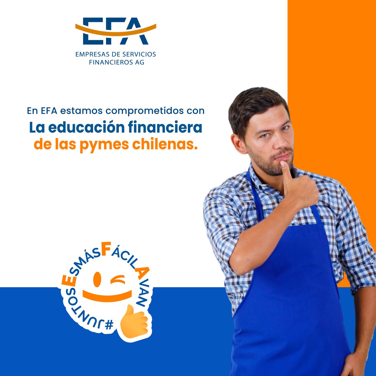 AsocEFA's tweet photo. ¿Sabías que puedes obtener financiamiento de contratos suscritos por tu empresa con un cliente?
En EFA te entregamos la información que necesitas para tomar decisiones financieras. 😉
#efa #efacl #juntosesmasfacilavanzar #financiamientoparapymes #pymes #pymeschilenas https://t.co/gUjoQ9MfiQ