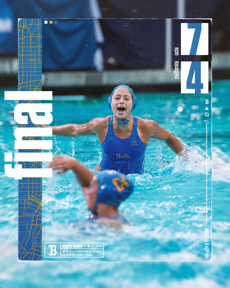 UCLAWaterPolo's tweet photo. Easy as 1⃣2⃣3⃣!
We are NCAA Champions!
FINAL | No. 1 UCLA (26-0) beats No. 3 California, 7-4!
The Bruins won their 8th NCAA title and 12th National Championship!
Also the fifth time in women's water polo history (third time for UCLA) a team has won going undefeated!
#GoBruins 🐻 https://t.co/rdgJCo6uJg