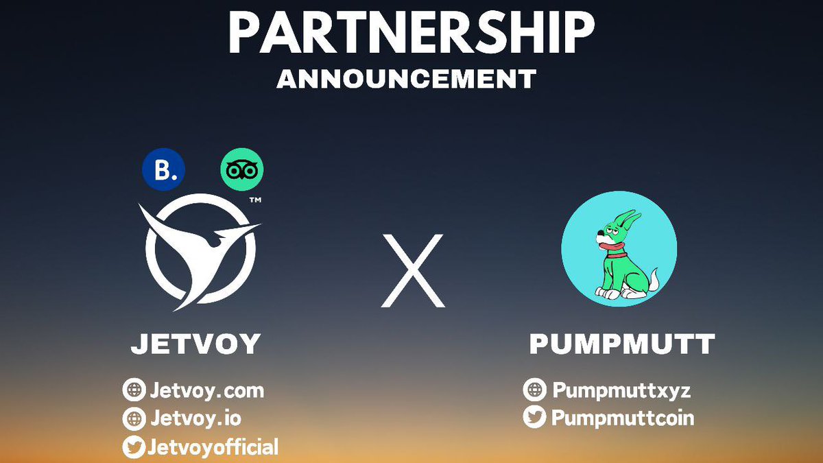 ✈️ 🧳Pumpmutt Press Release 🗞️ MAJOR 🤝 PARTNERSHIP! @JetvoyOfficial @Pumpmuttcoin #Pumpmutt #Jetvoy