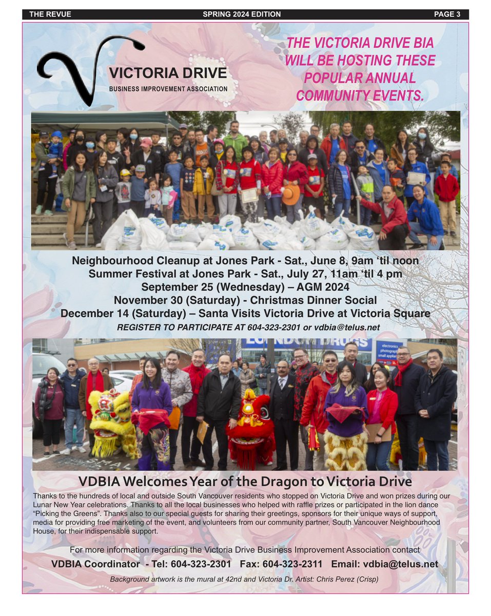 #VictoriaDrive #CleanupParty, June 8, 9 am 'til noon, Jones Park, 38th & Victoria Dr. Show your community pride, register to #volunteer at 604-323-2301 or email vdbia@telus.net
Sponsored by the Victoria Drive Business Improvement Assoc.
 @vdbia #southVancouver #CommunityPride