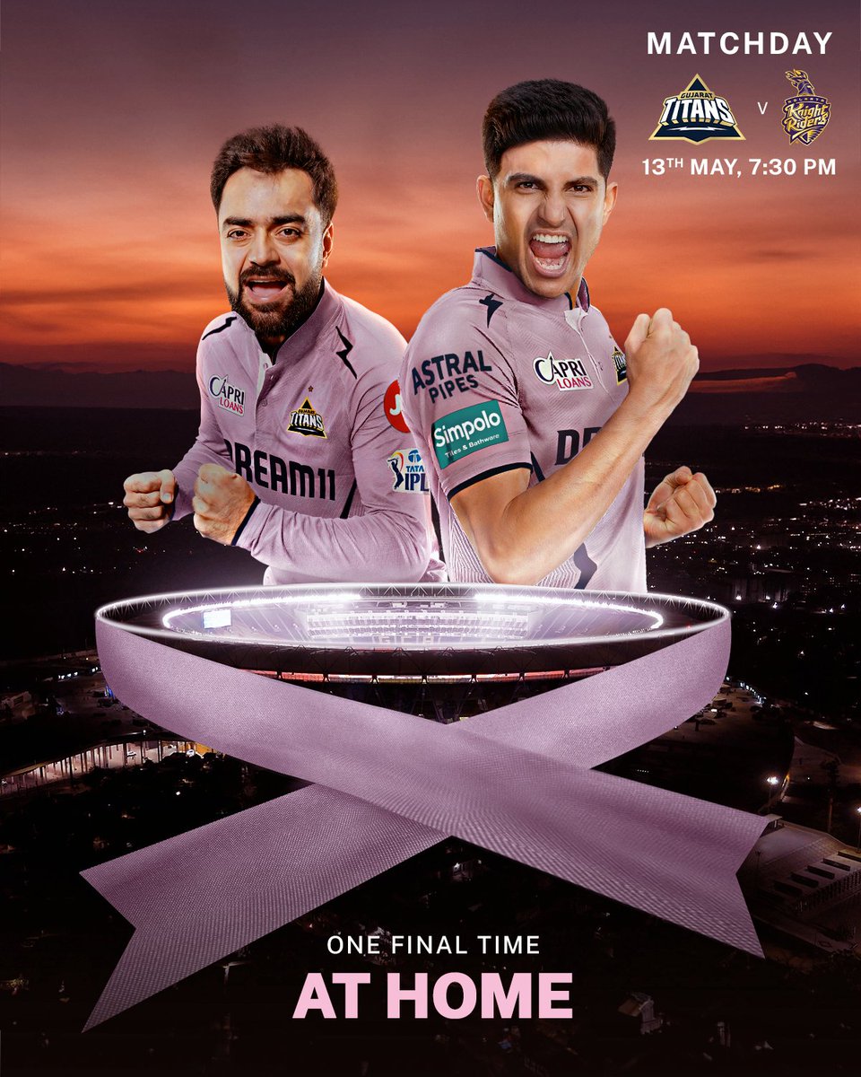 Ready to make our final home game a memorable one 💜

#TitansFAM, let the lavender spirit take over⚡️

#AavaDe | #GTKarshe | #TATAIPL2024 | #GTvKKR