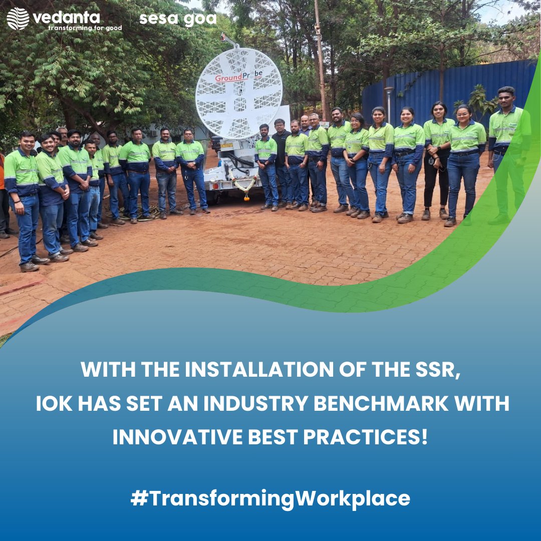 We are delighted to announce that Vedanta Sesa Goa IOK has procured its 2nd Slope Stability Radar (SSR) at the IOK premises, on 9th May 2024. With the installation of the SSR, IOK has set an industry benchmark with innovative best practices! #Vedanta #SesaGoa #TransformingForGood