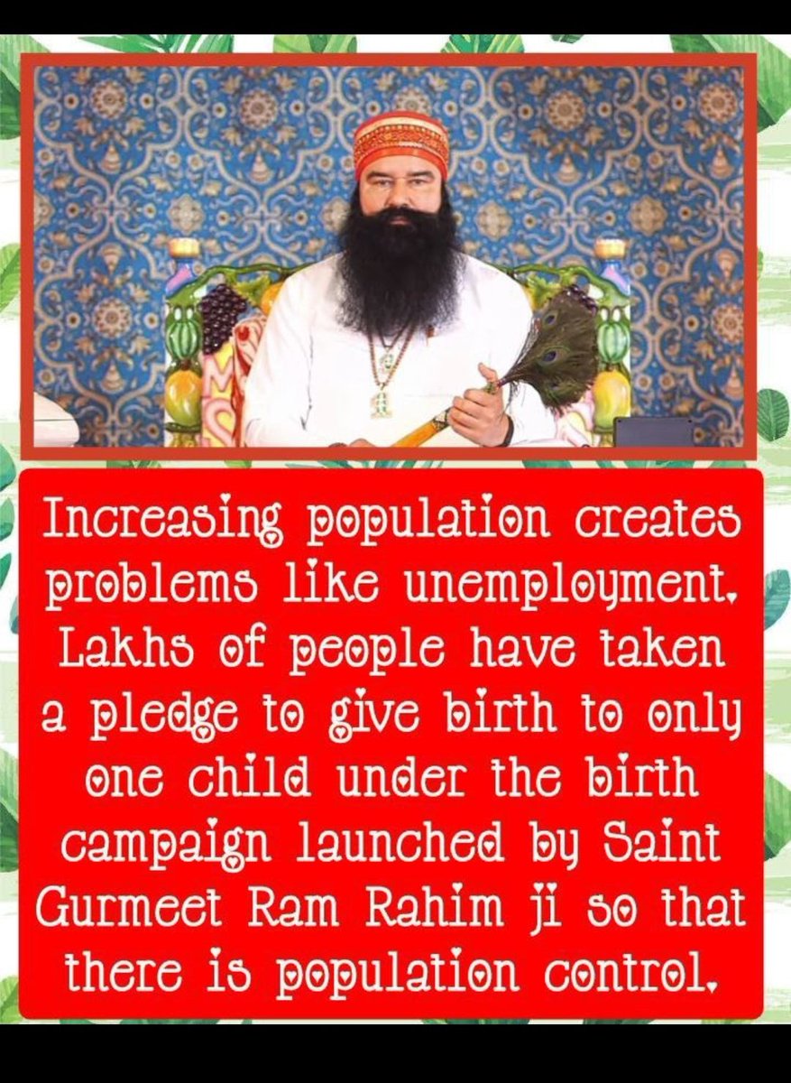 Price rising day by day & it's too dengerous for us. So let's adopted BIRTH campaign which is started by Ram Rahim Ji. To control the over population
#DeraSachaSauda devotees take pledge under the BIRTH initiative one child is good & strictly no after two child 
#ContentWithOne