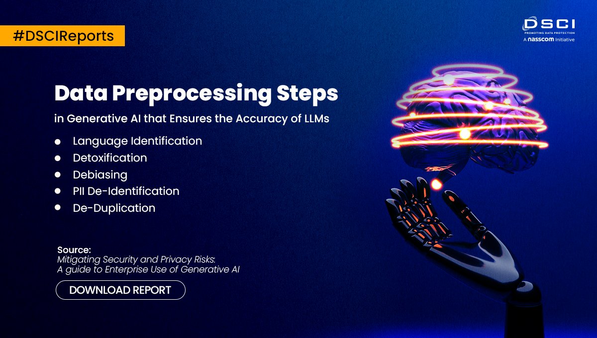 #DSCIReports | The accuracy of LLMs is important for seamless natural language processing tasks. Here's what's a must for ensuring LLM precision. More on this subject detailed at: dsci.in/resource/conte… #GenAI #AritificialIntelligence #LLMs #cybersecurity
