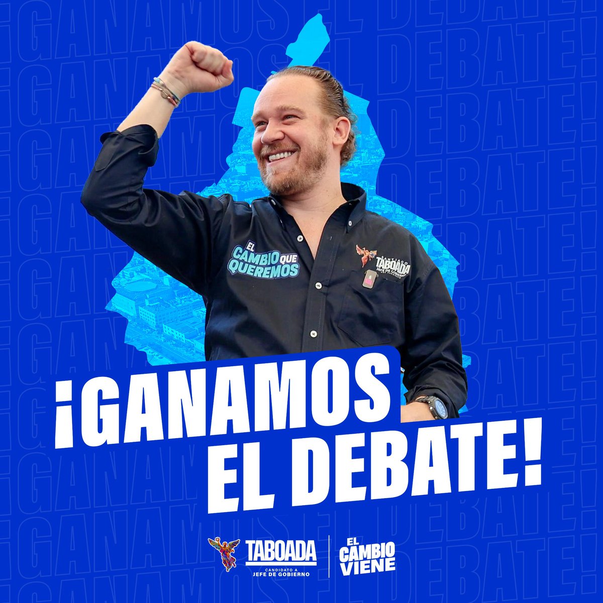 En el #DebateChilango el triunfo de @STaboadaMx es evidente y con el apoyo ciudadano se convertirá en el futuro Jefe de Gobierno de la Ciudad de México. 

¡EL PRÓXIMO 2 DE JUNIO VOTA POR EL CAMBIO! 💙🛡️🫰🏽

#ElJefeTaboada 
#TaboadaEsSeguridad 
#ElCambioViene 
#VotaPAN