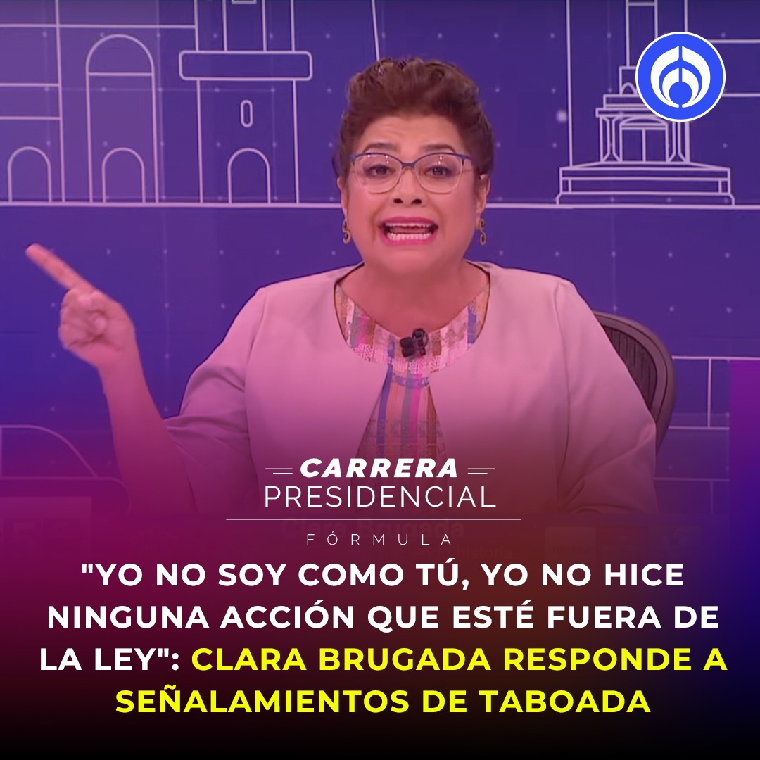 La candidata de Morena a la CDMX, @clarabrugadam respondió a los señalamientos de Taboada sobre acusaciones de corrupción: 'Yo no soy como tú' Así estuvo el 'tiro' entre ambos: tinyurl.com/2cbsltul #AbriendoLaConversación #RadioFórmulaMx