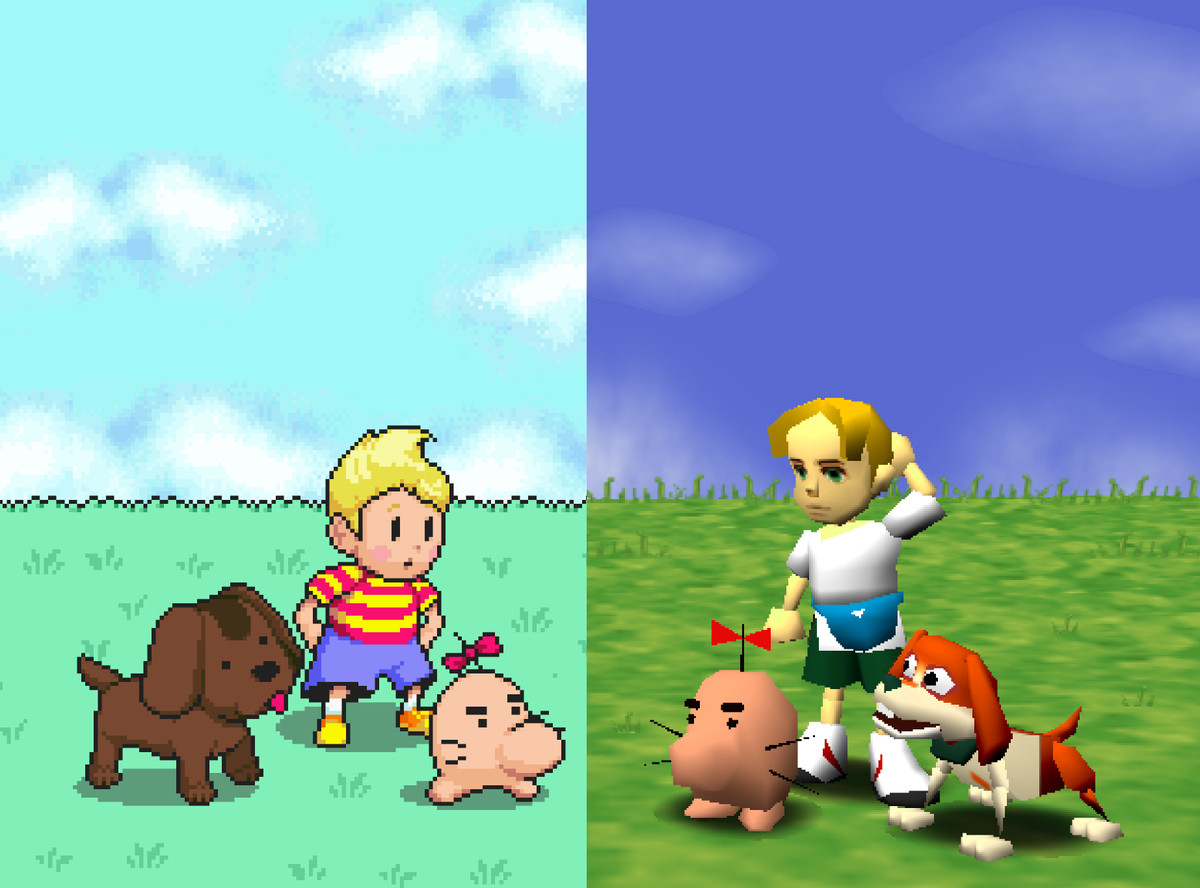 Retro64 (@retro64__) on Twitter photo With the zine now shipping out I finally got the go ahead to share the art I did for Your Name Please, a MOTHER Series Zine! I made a two page spread of MOTHER 3, both GBA and N64 worlds collide! Big thanks to <a href="/motherzine/">Your Name, Please! 🌏</a> for having me on! 🌻
#mother3_18th #EarthBound64 #MOTHER3 With the zine now shipping out I finally got the go ahead to share the art I did for Your Name Please, a MOTHER Series Zine! I made a two page spread of MOTHER 3, both GBA and N64 worlds collide! Big thanks to <a href="/motherzine/">Your Name, Please! 🌏</a> for having me on! 🌻
#mother3_18th #EarthBound64 #MOTHER3