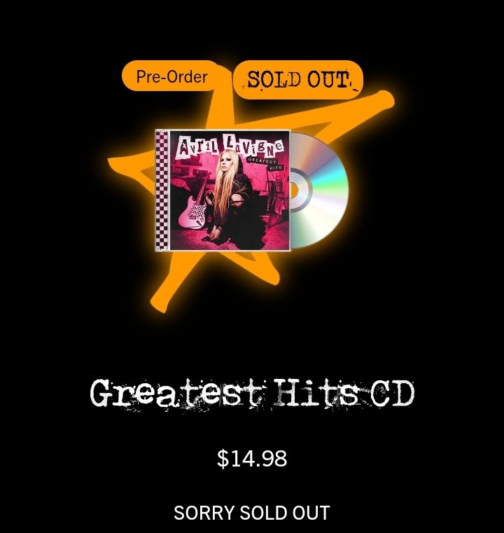 ‼️Pre-orders for @AvrilLavigne's 'Greatest Hits' album are SOLD OUT on her official website