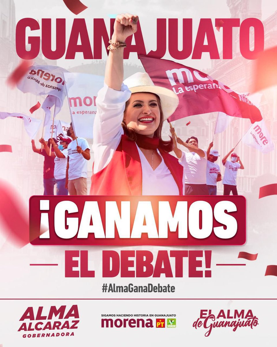 MI gente de Guanajuato, ¡Ganamos el debate! 🤍🎆 Una vez más demostramos que el nuestro es el único proyecto con la vocación democrática y social para impulsar el cambio de gran alcance que nuestro estado necesita. Aquí no hay medias tintas, ni tibiezas: ¡Vamos todos juntos por…