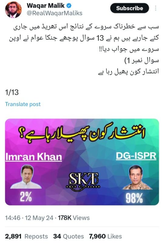 SURVEY RESULTS.. 🥺🥺🔥🔥🔥 When duffers posing themselves as intellectuals can realise ground realities..... #JusticeForImranKhan #نو_مئی_یوم_فسطائیت @TeamiPians