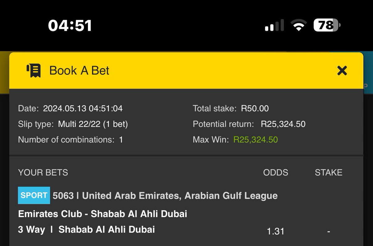 Today’s Royal 22💛

First game: 15:00

🟡Copy this betslip using the link👉
Book a bet
easybet.co.za/share-a-bet/88…

🟡Betcode👉 885066

🟡Promo Code➡️ ROYAL
🟡TO OPEN A NEW EASYBET ACCOUNT ➡️ ebpartners.click/o/HwAwoR

 #YellowArmy   #YellowNation  #Easybet…