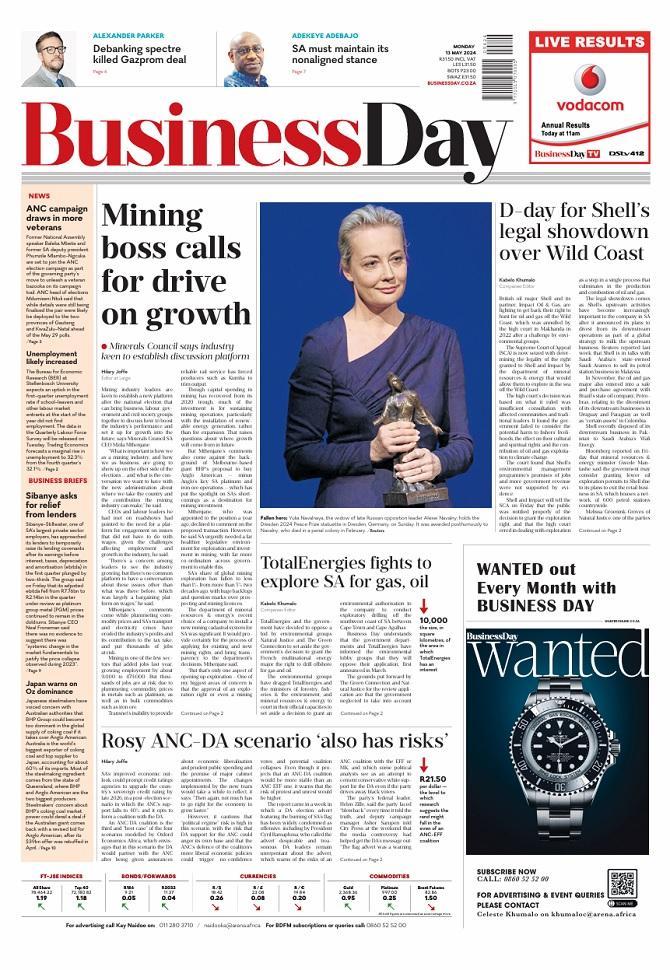 The top stories in today's Business Day. To subscribe: businesslive.co.za/buy/