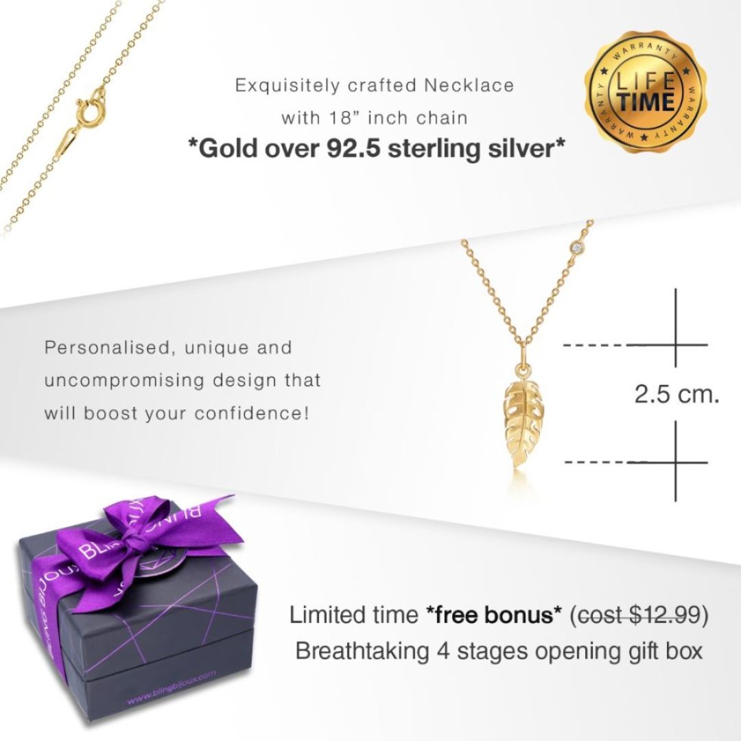 Surprise a loved one with a symbol of nature's timeless beauty and sophistication.💚✨ With this🌿Botanic Leaf Charm Pendant Necklace🌿😍

📌Shop now and enjoy 19% sale‼️
👉buff.ly/4byuRg9

#blingbijoux #goldnecklace #leafcharm #giftideas #everydayjewelry #giftideasforher
