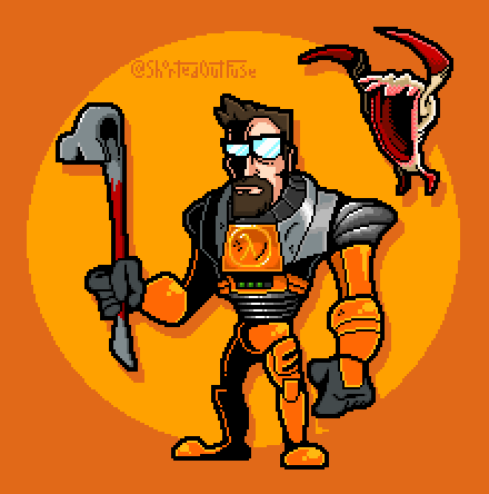 I redrew some old fan art I did of Gordon Freeman because I wasn’t happy with it before

#HalfLife #FanArt