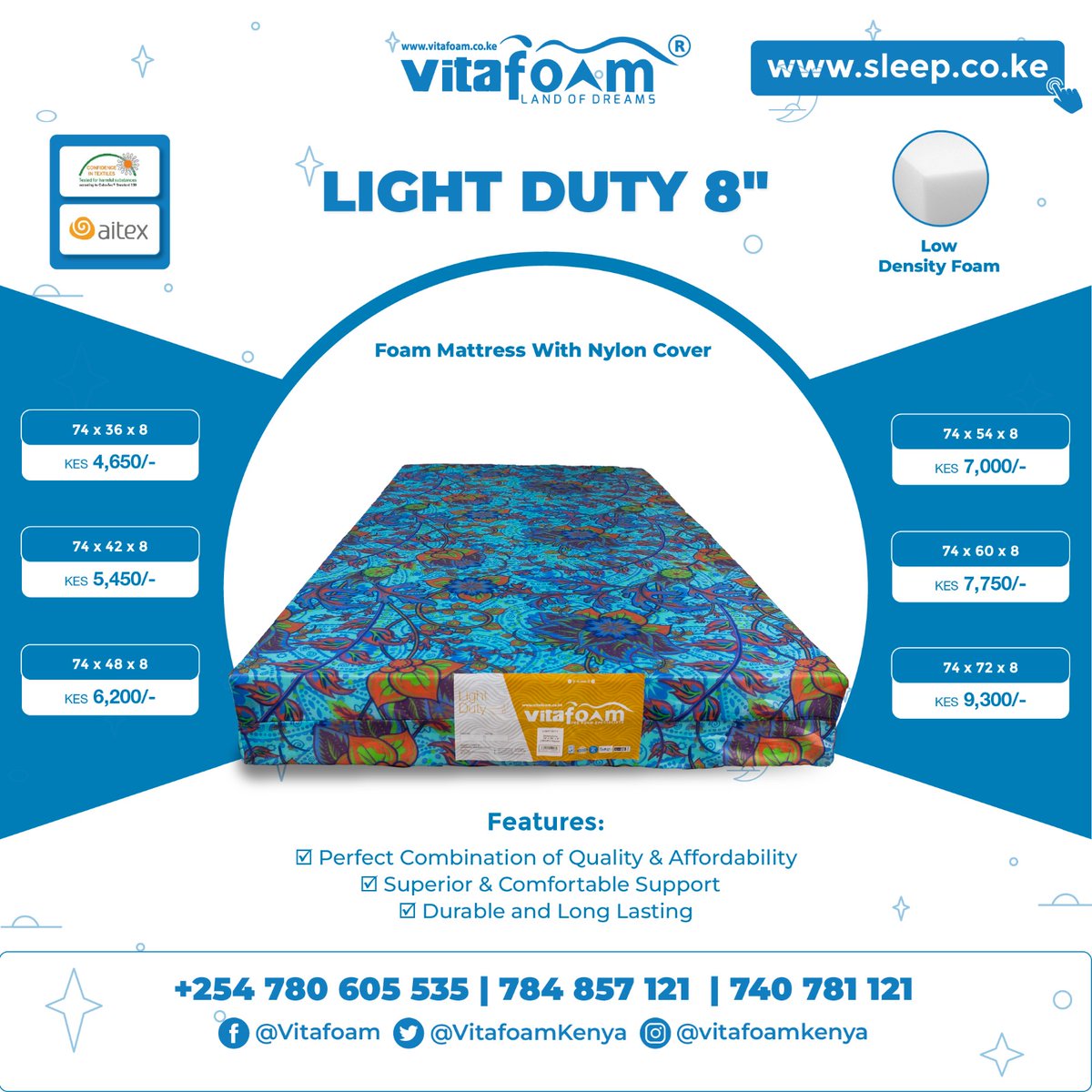 🌟🛍️😮☁️🛏️ Quality Foam Mattresses at Unbeatable Market Prices only at #VitaFoamKenya® 🛏️☁️😮🛍️🌟 ☎ For All *Mattress, *Pillow, *Bed & *Sleep Accessory Enquiries, Orders & Deliveries Call: +254 780 605 535 | 740 781 121 📍 Locations: bit.ly/30VqOrf