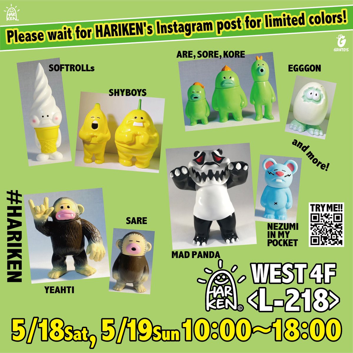 harikenjp's tweet photo. 🚀HARIKEN World Tour 2024 vol.8🚀
#SOFTROLLs 😋🍦🍀
続いてのイベントは #デザフェス59 / #デザインフェスタ 🎨💨皆さまのご来場を心よりお待ちしております🤟😸🍀
See you soon in #東京ビッグサイト / #TOKYO 🤟😸🍀
Design Festa vol.59
https://t.co/HHFNB9Owtq
5/18(Sat), 5/19(Sun) 10:00〜18:00
#HARIKEN Booth: L-218(WEST 4F)
#ソフトロール
#characterbrand
#DesignFesta
#デザフェス
#sofvi
#ソフビ
#arttoy
#☺︎