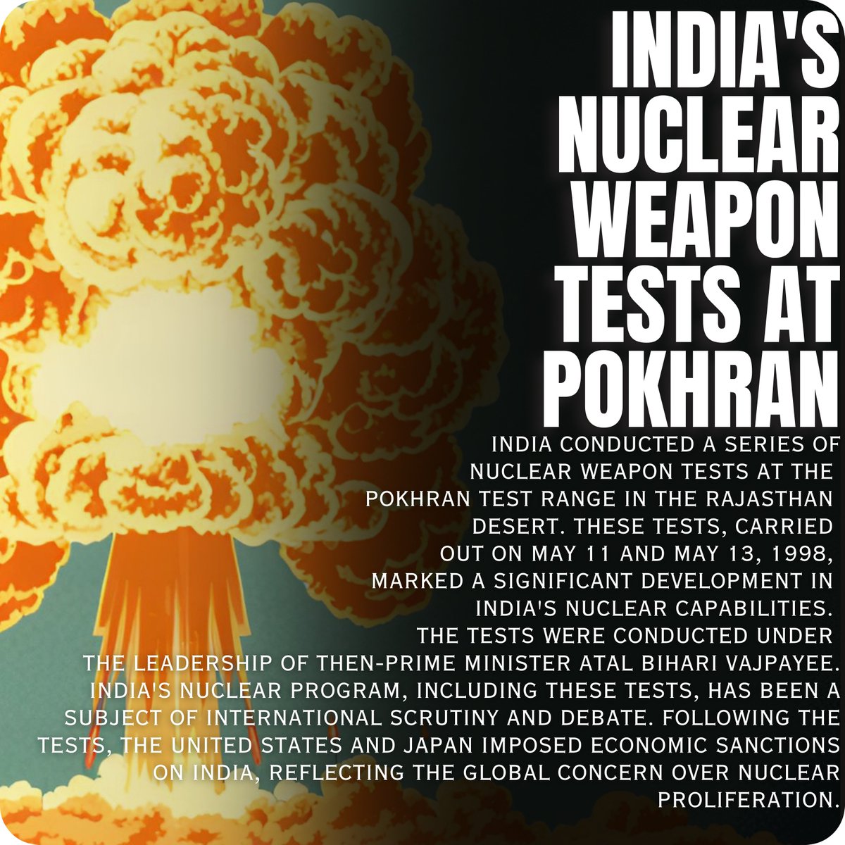 deeplearning_yt's tweet photo. Historical Significance of May 13th.

#OnThisDay #13thMay
#RajyaSabha #Parliament #IndianPolitics #BenCarlin #AroundTheWorld #Adventure #ZakirHusain #PresidentOfIndia #Legacy #PokhranTests #NuclearPowers #IndiaDefense #History #Milestones #LearnFromThePast https://t.co/sNtQ3DbIFV