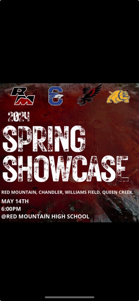 Coaches please come join us this Tuesday at 6:00 pm at @RedMtnFootball for our showcase! @TSchureman