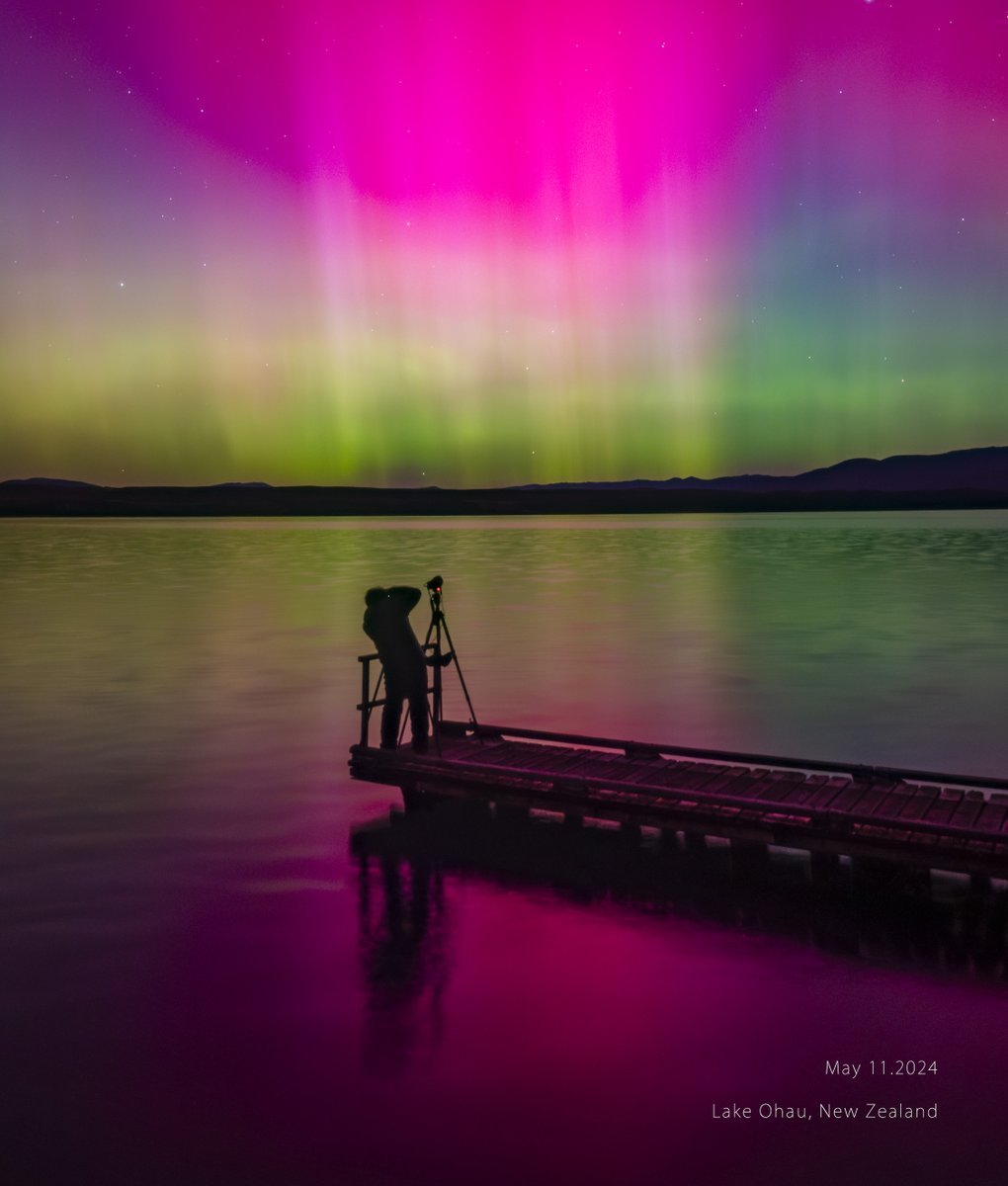 想像を絶する光景の中に一晩中いました。 5月11日  Lake Ohau, New Zealand #adpro #aurora #低緯度オーロラ #磁気嵐 #SIGMA #オーロラ