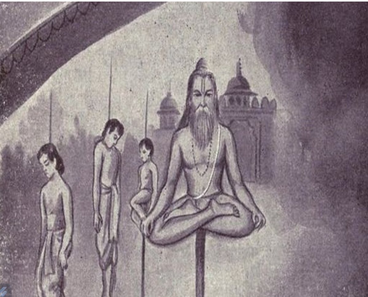 Mahābhārata(1.107) narrates the story of the great Rishi Mandavya and his hermitage at today's Mandi in Himachal. Mandavya was the very embodiment of truth, virtue and penance. The great ascetic used to sit at the entrance of his hermitage at the foot of a tree, with his arms