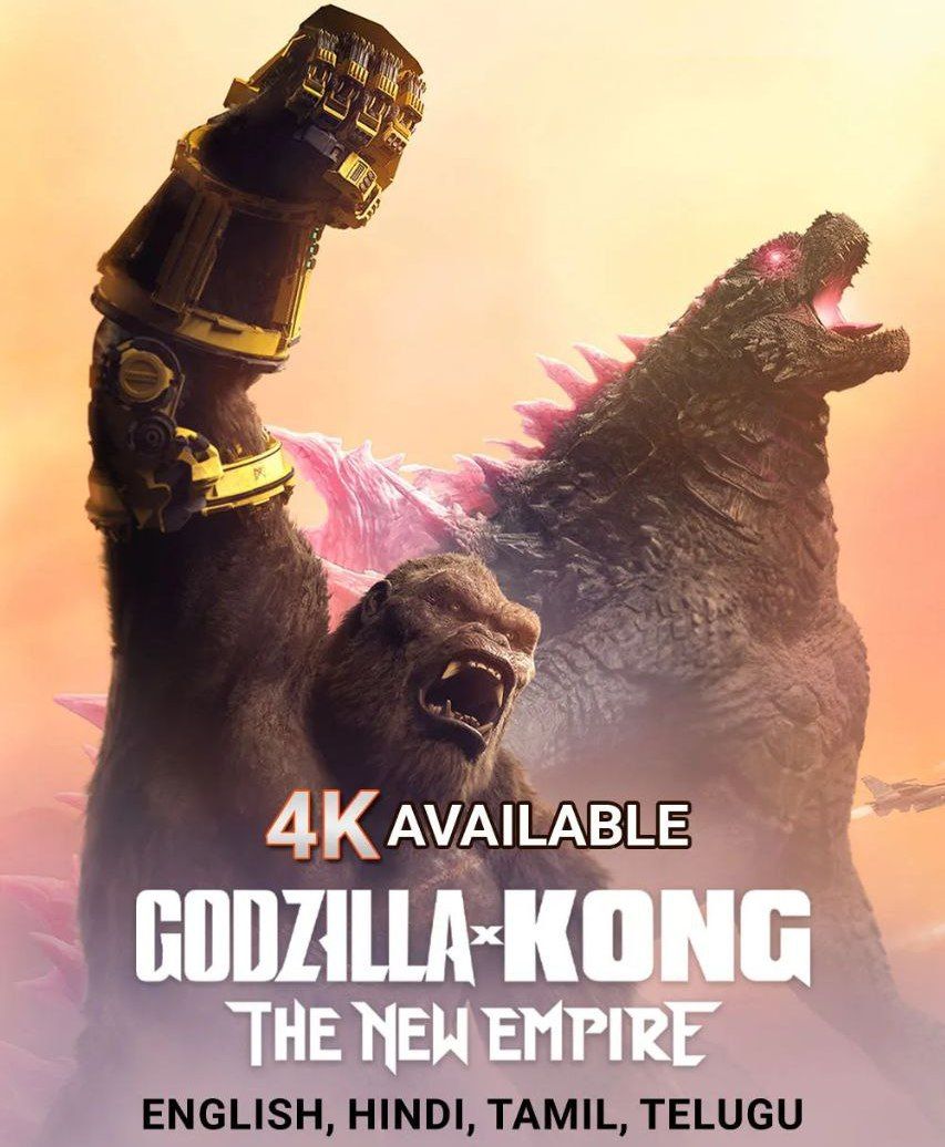 #GodzillaXKong The New Empire (2024) MonsterVerse Action Adventure Thriller Film Now Available On @BmsStream For Rent / Buy Also in 4k #Tamil #Telugu #Hindi #English Language's Worth For Watching Movie 💯 @WarnerBrosIndia @GodzillaXKong