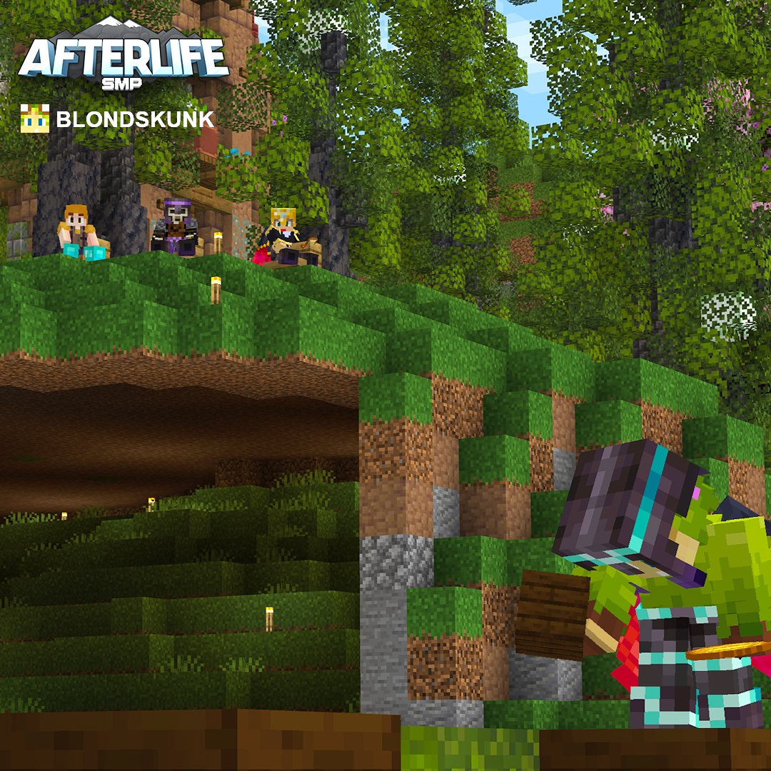 AfterLifeSMP's tweet image. "Block on, block off. Breathe… in through nose, out the mouth. Block on, block off.  Don't forget to breathe." Master Builders @layncemc, @KBsSandboxx, @tink_fro to @Blondskunk.
🦙Find out what @Blondskunk is building by watching his #Minecraft #AfterLifeSMP video this Friday!