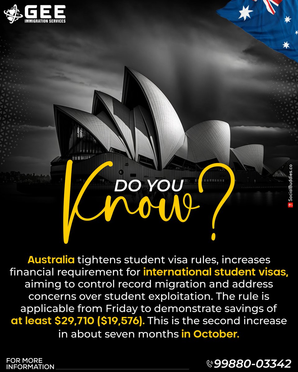 Do You Know??..
.
🚀 For more info, dial +91 9988003310 or +91 9988003342.
.
#studyvisa #australiavisa #fastprocessing #studyoverseas #studyinaustralia #immigrationexperts #geeimmigrationservices #educationconsultant #visaking #gee #gurpreetwander #geeimmigration #geebathinda