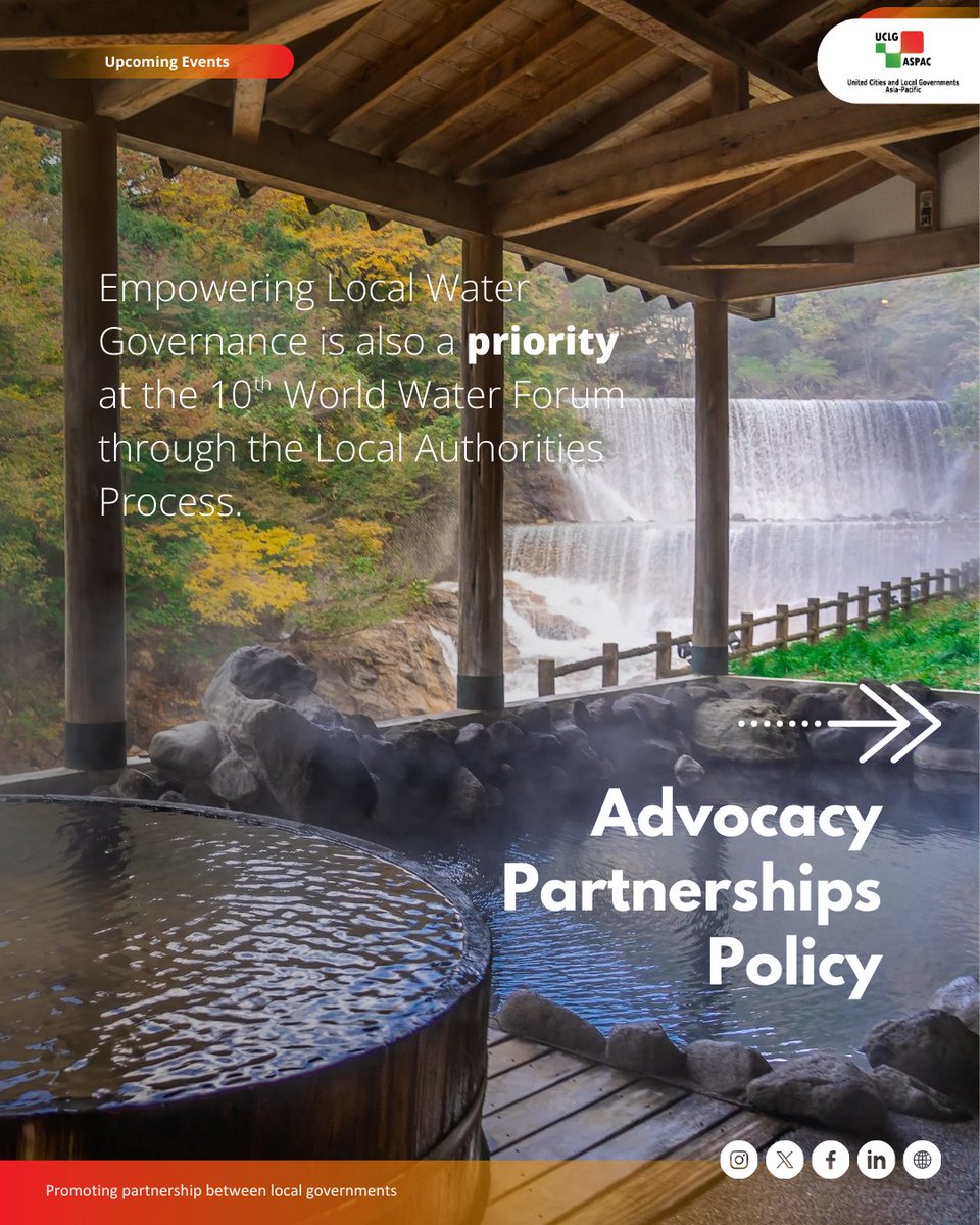 As we approach the #10thWorldWaterForum, local governments are on the frontline of water security & prosperity in #AsiaPacific. They are crucial for managing water resources & advocating for community needs. #WaterforSharedProsperity #4BetterLocal #Insight4leaders