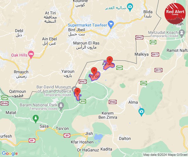 Early Morning “Hostile Drone Intrusion” Alerts for several Communities in Northeastern Israel along the Border with Lebanon.