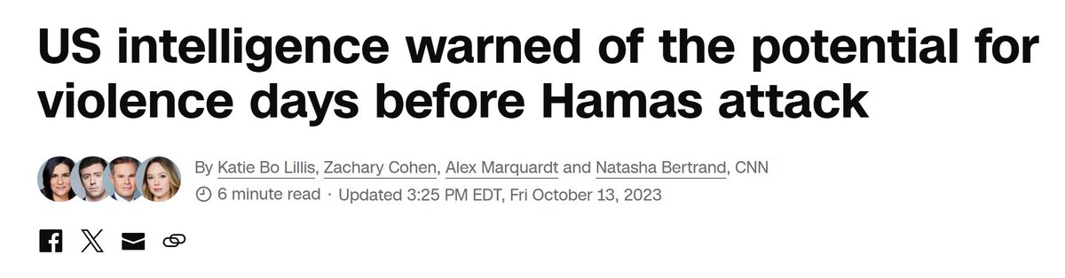 are you fucking kidding me. we literally warned israel. of course, the IDF also knew, and the analyst who briefed the issue to her superiors was simply disregarded.