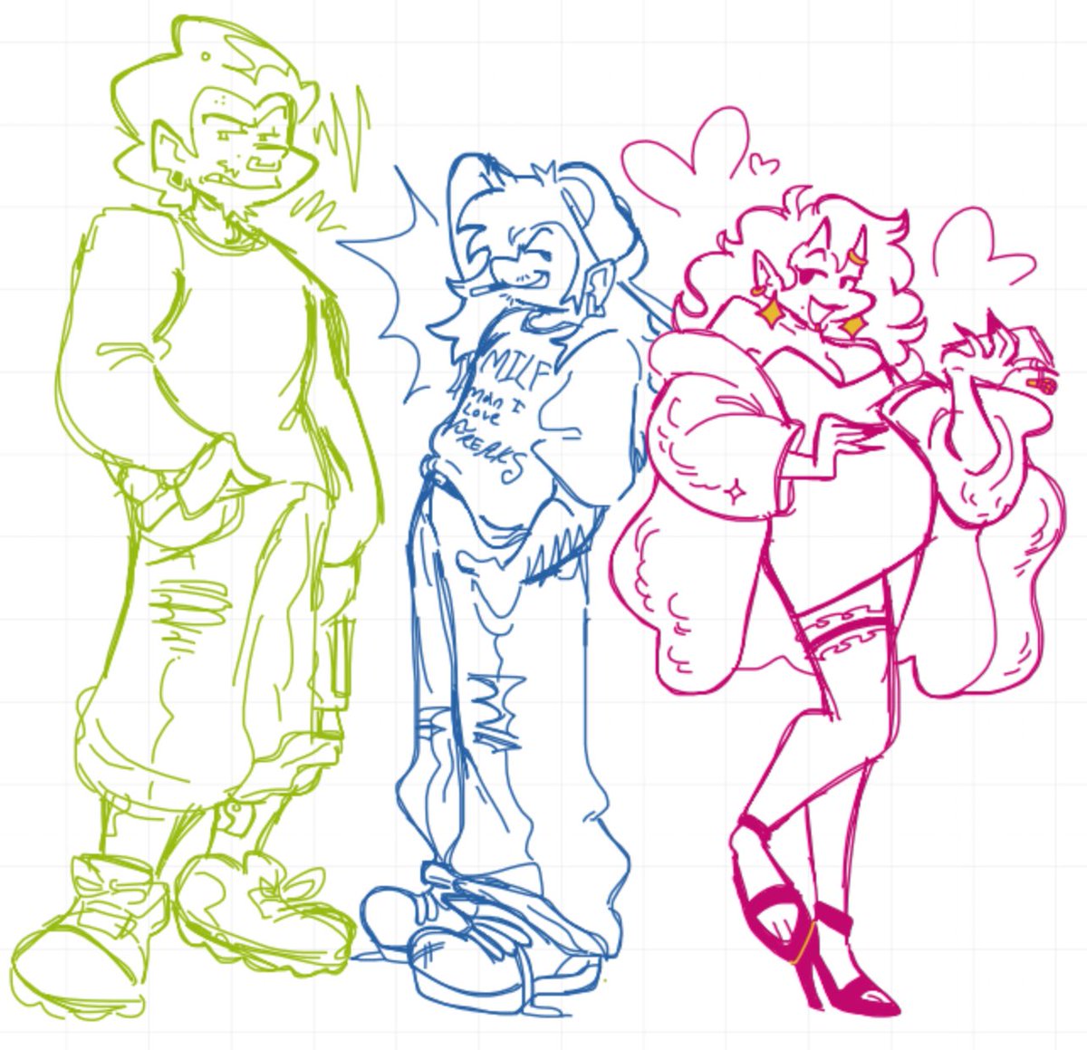 Feels like it's been so long since I've drawn my own silly designs! I love my version of bf and gf being t4t ehe ignore the big pico I'm too lazy to fix his proportions ough