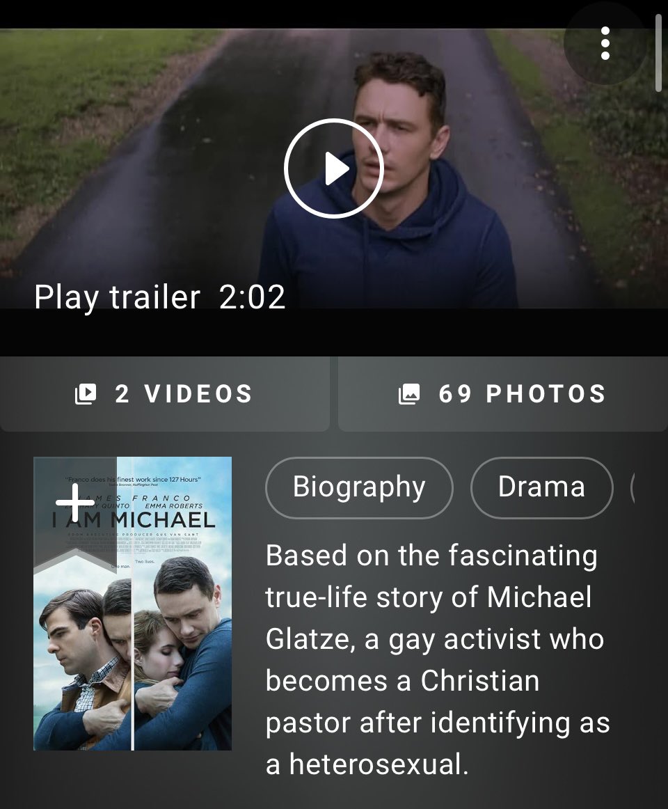 @BasedSolutions1 ❤️🎶 funny enough, I met James Franco on the red carpet at Sundance. I was writing film reviews: He was in “I am Michael.” about a gay dude who turned straight and became a Christian pastor. Such an excellent story! Weirdly, (and I mean naturally) the film went nowhere.