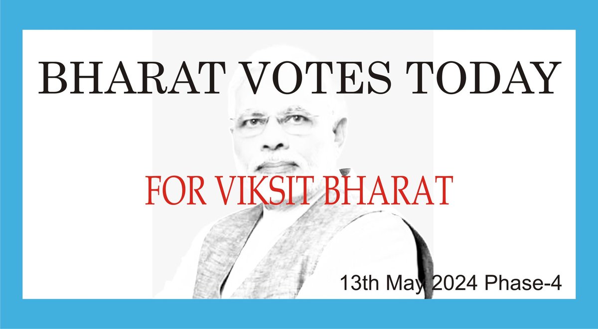 -BHARAT VOTES TODAY-

It is important to elect a POWERFUL, CAPABLE, & NATIONALIST govt with vast majority.

PM Modi @narendramodi has shown exemplary achievements in 2 terms & will be there again.

#AmritKaal
#ViksitBharat
#ModiKiGuarantee
#Elections2024
#LokSabhaElections2024