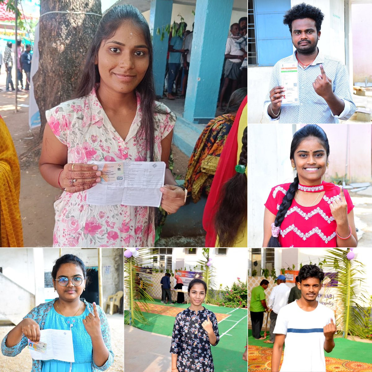 Young voters exercise their franchise in Lok Sabha elections in Telangana being held today