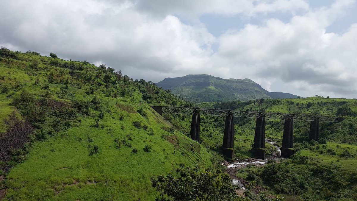 Sporting a mystic elegance, a stream makes its way through valleys clad in green near Kalyan-Igatpuri Rail section, Maharashtra.