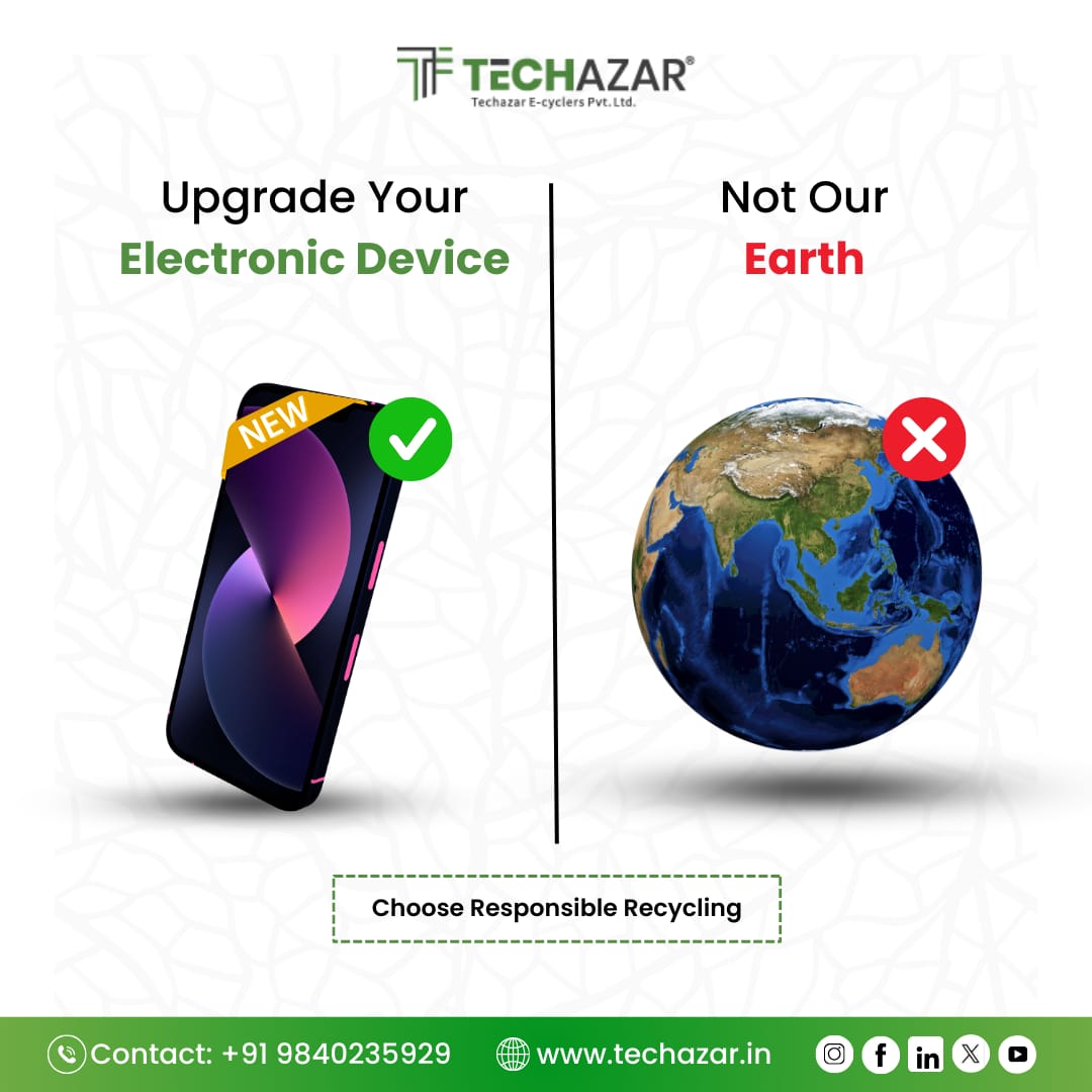 🌱📱 Upgrade your device, not our Earth! 🌍♻️

Opt for responsible recycling to reduce e-waste and protect our planet. 

Let's make sustainable choices for a greener future! 🔄💚 

#RecycleElectronics #SustainableLiving #ReduceReuseRecycle #ProtectOurPlanet #Tecghazar