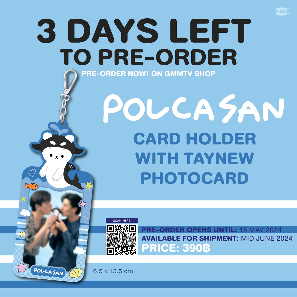 Just 3 days left to pre-order the POLCASAN CARD HOLDER WITH TAYNEW PHOTOCARD. Hurry up! POLCASAN CARD HOLDER WITH TAYNEW PHOTOCARD gmm-tv.com/shop/polcasan-… #PolcaTimeTravelingConcert #GMMTV