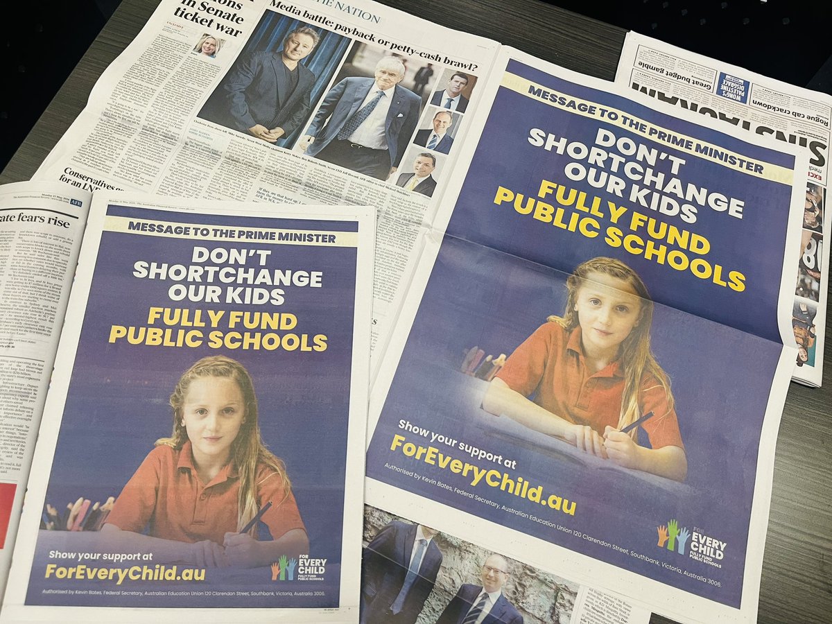 Did you see our ads in the newspaper today? 📰 Ahead of Federal Budget tomorrow we’re sending a strong message to @AlboMP on the best investment he can make for our future. #auspol