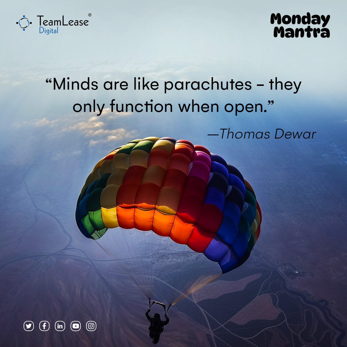Open-mindedness helps in broadening your imagination and preparing for new situations in life!

#mondaymotivation #mondaymantra #mondaythoughts