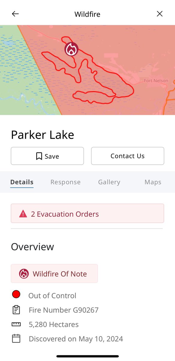 The #ParkerLake fire has grown another 1,100ha in the last 7 hours. #FortNelson #BCFire #Wildfire #BCWildfires #CanadaWildfires #BritishColumbia