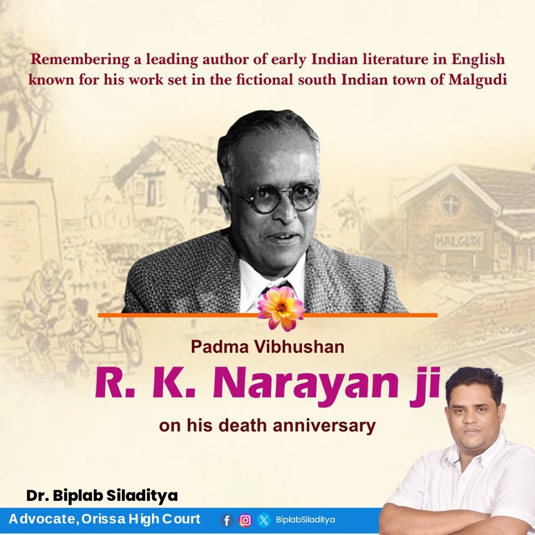 Remembering the iconic writer #RKNarayan ji on his Punyathithi 🙏🏼