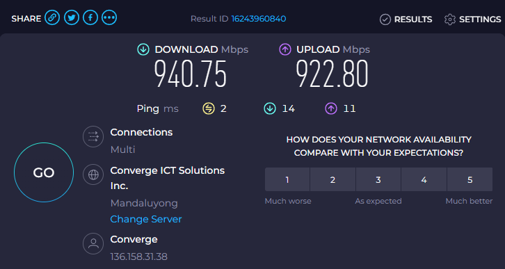 MengMorales's tweet photo. Daily Speedtest for @ExperienceCNVRG's #UnleashTheBoostSpeedTestChallenge #FlexYourSpeed #ConvergeSpeedtestChallenge   

Day 22 https://t.co/ETiDjxbkXj