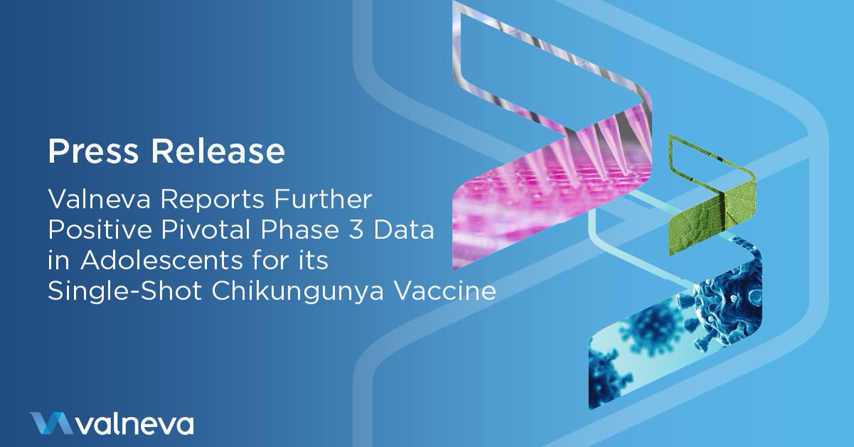 Valneva Reports Further Positive Pivotal Phase 3 Data in Adolescents for its Single-Shot Chikungunya Vaccine 
ow.ly/G3gh50RCSAY
