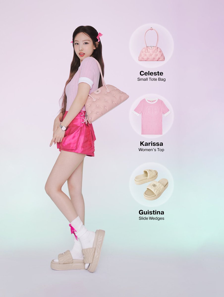 What's #TWICE Nayeon wearing today? 
Get your items from the NAYEONxBONIA collection and be as confident and cute as Nayeon!

Discover:
bonia.com.my/collections/na…

👛 Celete Small Tote Bag
👚 Karissa Women's Top
👡 Guistina Slide Wedges

#BONIA #TWICE #NAYEON #NAYEONxBONIA