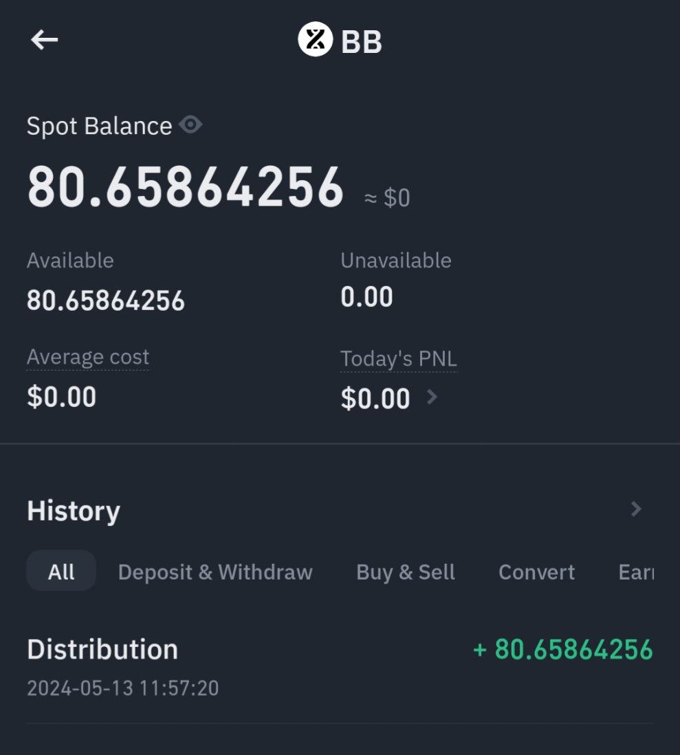$BB airdrop จาก @bounce_bit เปิดให้เคลมแล้ว 

📌 กิจกรรม Point Paradise (ฝากเงิน) เคลมที่
👉 portal.bouncebit.io/airdrop

📌 กิจกรรม Binance MegaDrop
ไม่ต้องเคลม $BB ถูกส่งเข้า Binance แล้ว
พร้อมเทรด 17:00 น. วันนี้

📌 ถอน BTCB ออกจากกิจกรรม MegaDrop
👉 megadrop.bouncebit.io