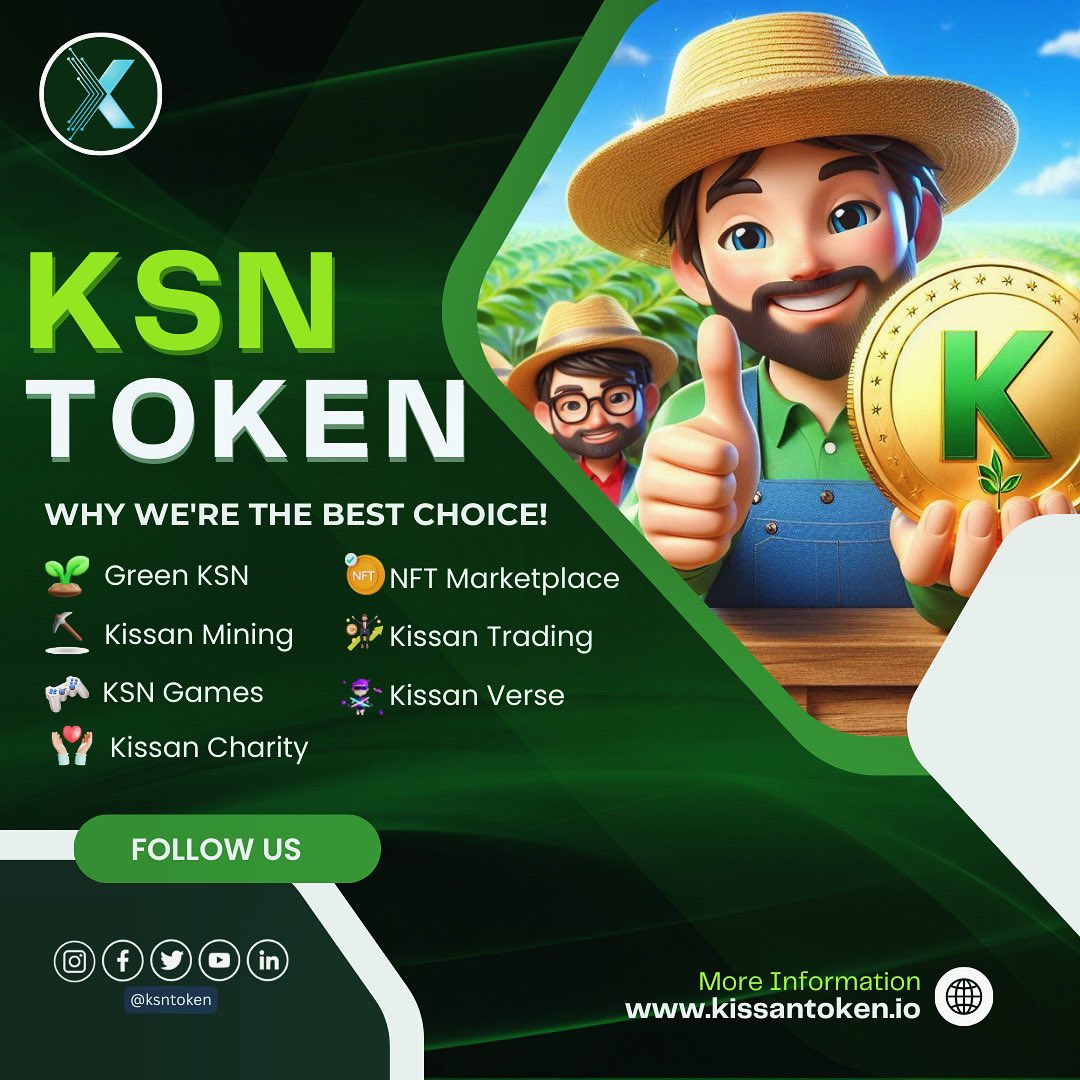 🌿 Welcome to the world of KSN Token, where sustainability meets innovation! 🌍 𝘿𝙞𝙨𝙘𝙤𝙫𝙚𝙧 𝙒𝙝𝙮 𝙒𝙚’𝙧𝙚 𝙩𝙝𝙚 𝘽𝙚𝙨𝙩 𝘾𝙝𝙤𝙞𝙘𝙚!✅ 🌱 𝐆𝐫𝐞𝐞𝐧 𝐊𝐒𝐍: Join our eco-friendly initiative! Plant a tree 🌳, upload a selfie, and earn 10 KSN tokens. Let’s grow