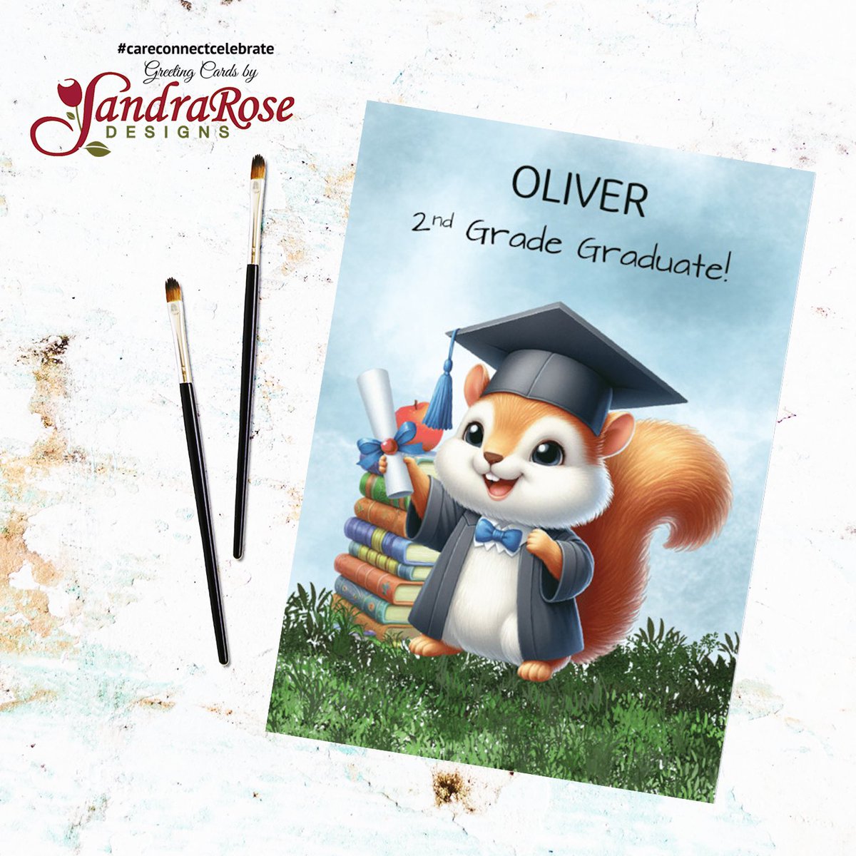 This card is a charming and personalized way to celebrate a young boy's achievement in completing second grade. With an adorable squirrel character symbolizing growth and accomplishment. #CareConnectCelebrate #SandraRoseDesigns @GCUniverse #Greetingcards greetingcarduniverse.com/occasions/cong…