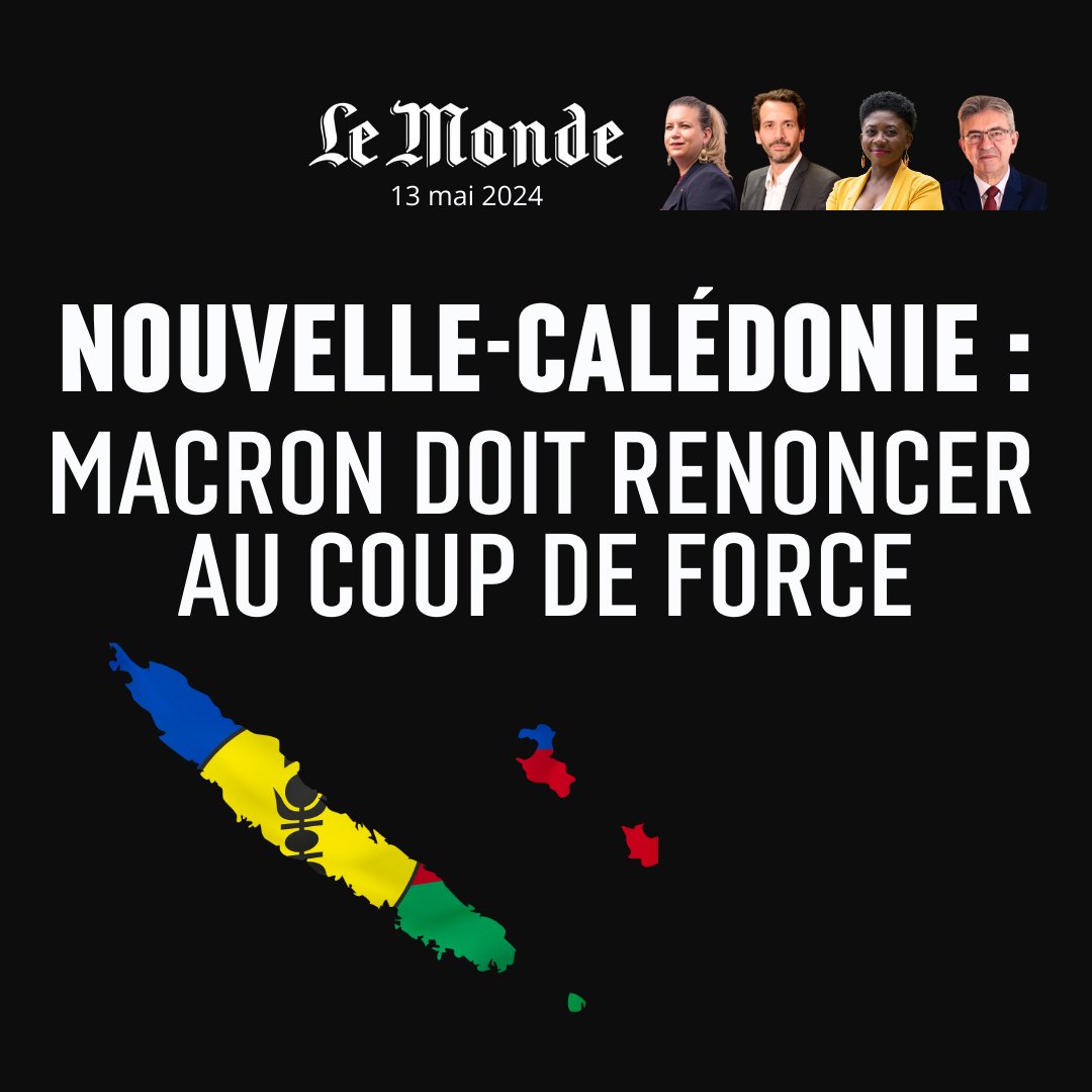 📰🇳🇨 « Le gouvernement doit cesser d’attiser les tensions. Il faut restaurer l’esprit de l’accord de Nouméa et redonner la priorité absolue au dialogue. » Notre tribune pour le retrait du #PJLNouvelleCaledonie avec @MathildePanot, @LachaudB & @JLMelenchon👉🏾lemonde.fr/idees/article/…